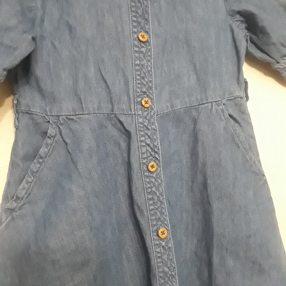 Blue Denim Button-Up Dress - Picture 3 of 4